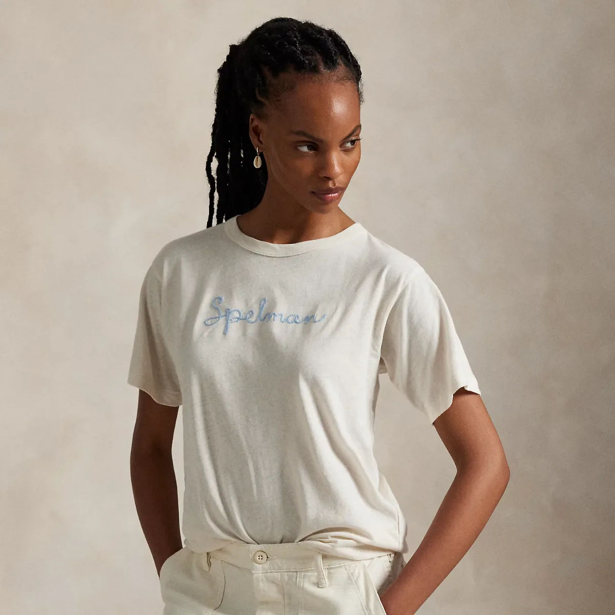 The Spelman College Cotton-Linen Tee by Ralph Lauren