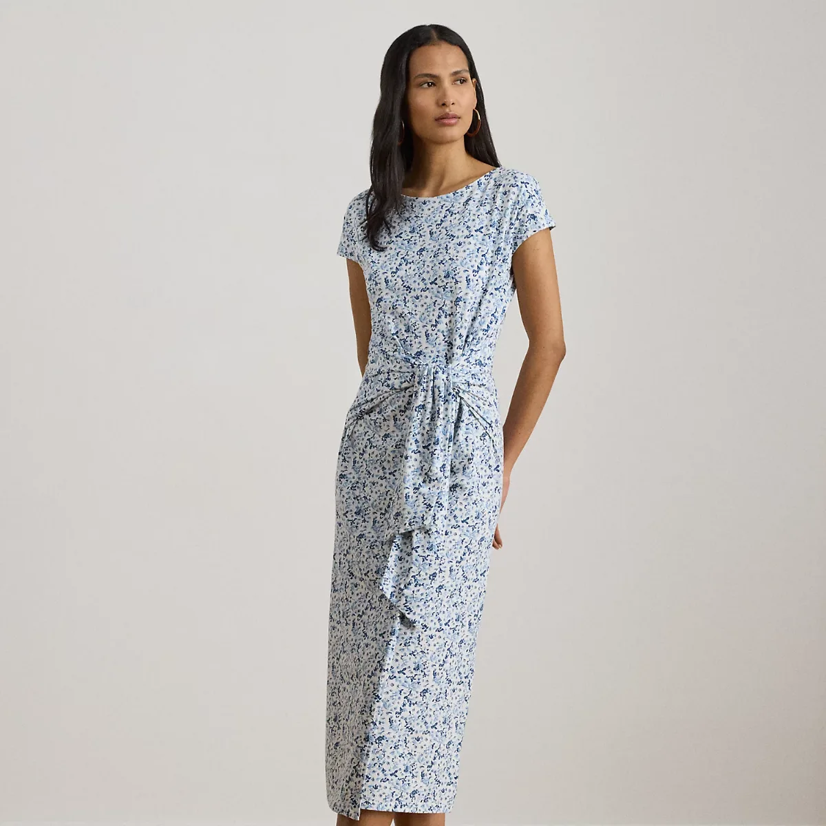 Floral Jersey Tie-Front Tee Dress by Ralph Lauren