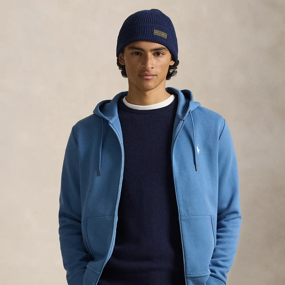 Double-Knit Full-Zip Hoodie by Ralph Lauren