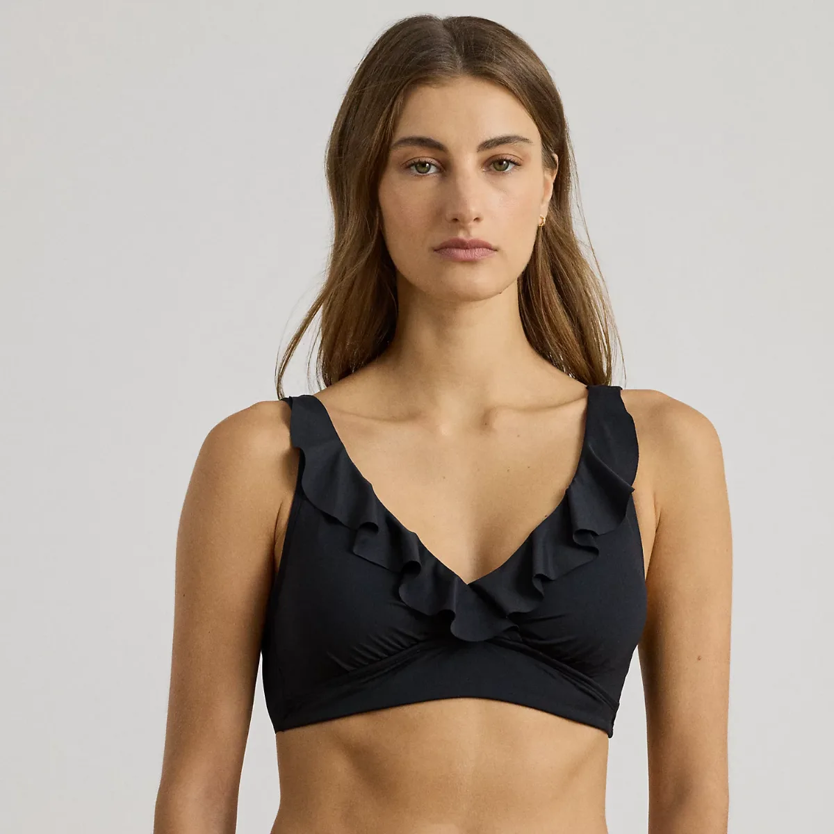 Ruffle-Trim V-Neck Bikini Top by Ralph Lauren