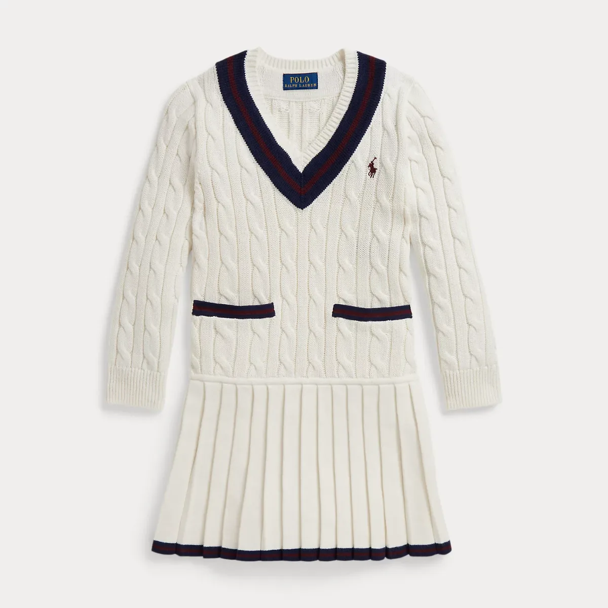 Cricket-Stripe Cotton Sweater Dress by Ralph Lauren