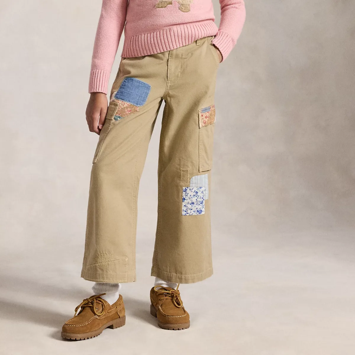 Patchwork Canvas Wide-Leg Cargo Pant by Ralph Lauren