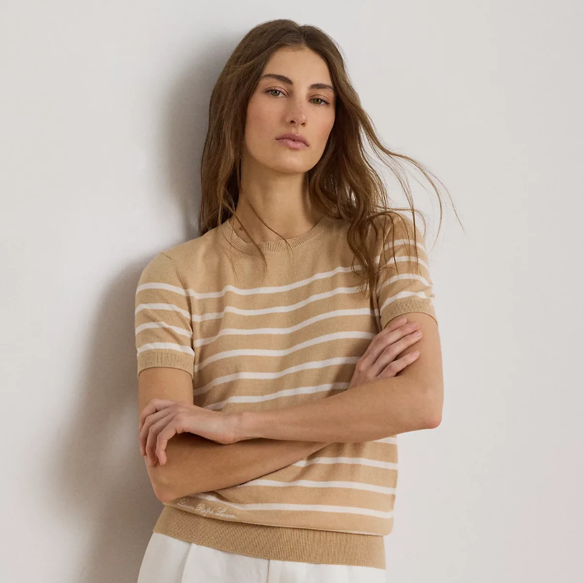 Striped Short-Sleeve Sweater by Ralph Lauren