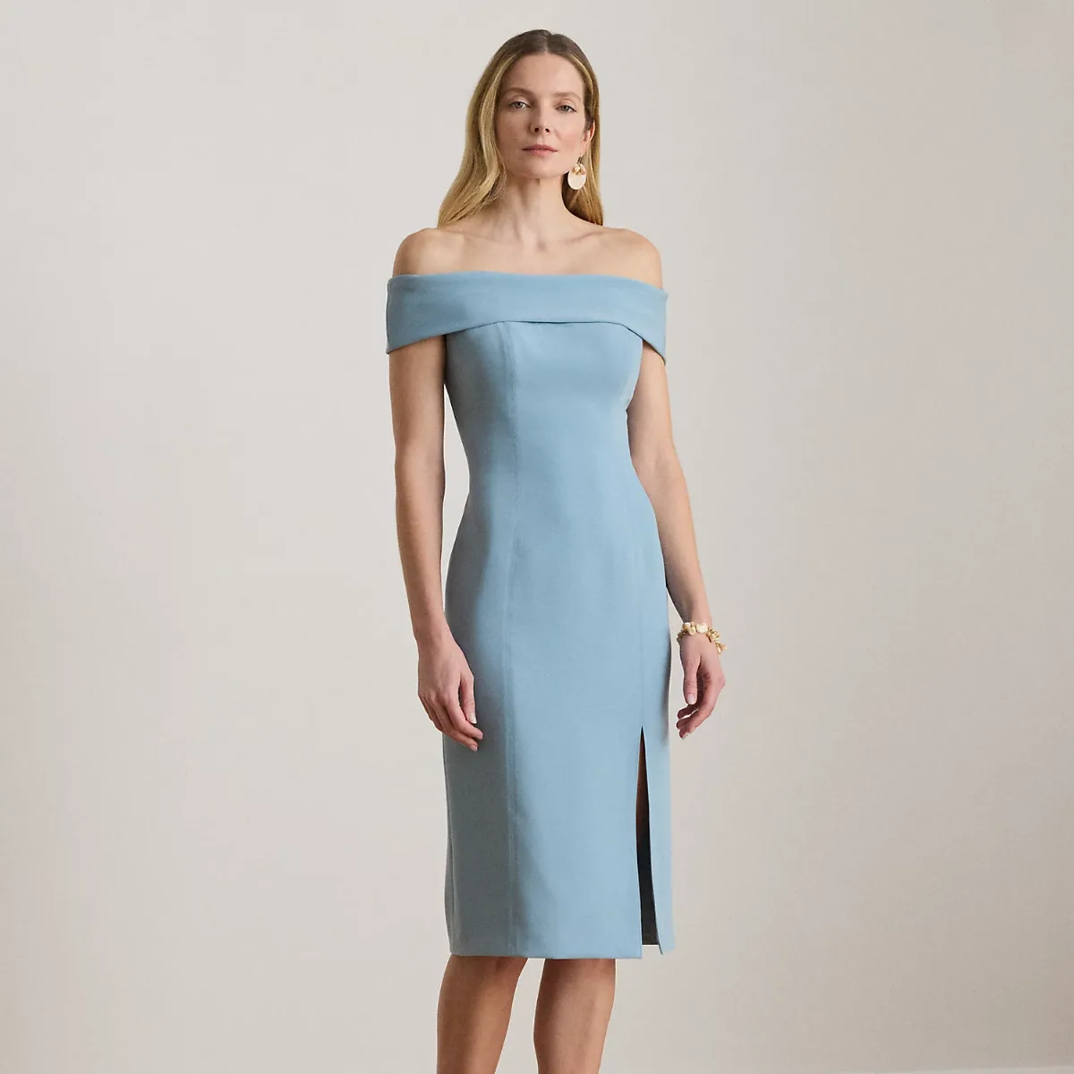 Crepe Off-the-Shoulder Cocktail Dress by Ralph Lauren