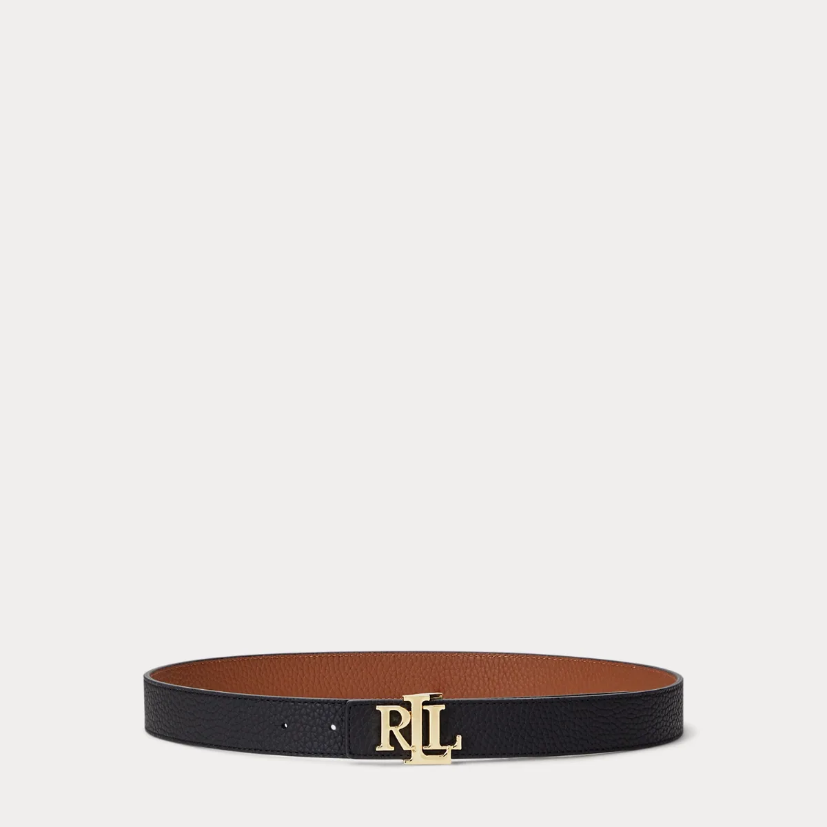 Logo Reversible Pebbled Leather Belt by Ralph Lauren