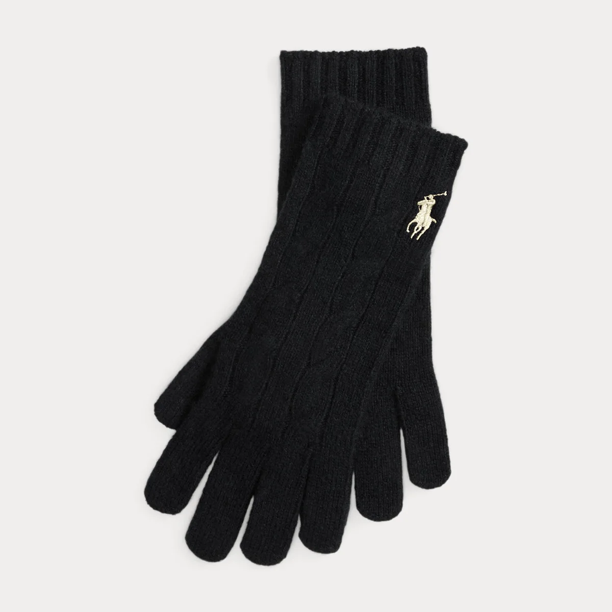 Cable-Knit Wool-Cashmere Gloves by Ralph Lauren