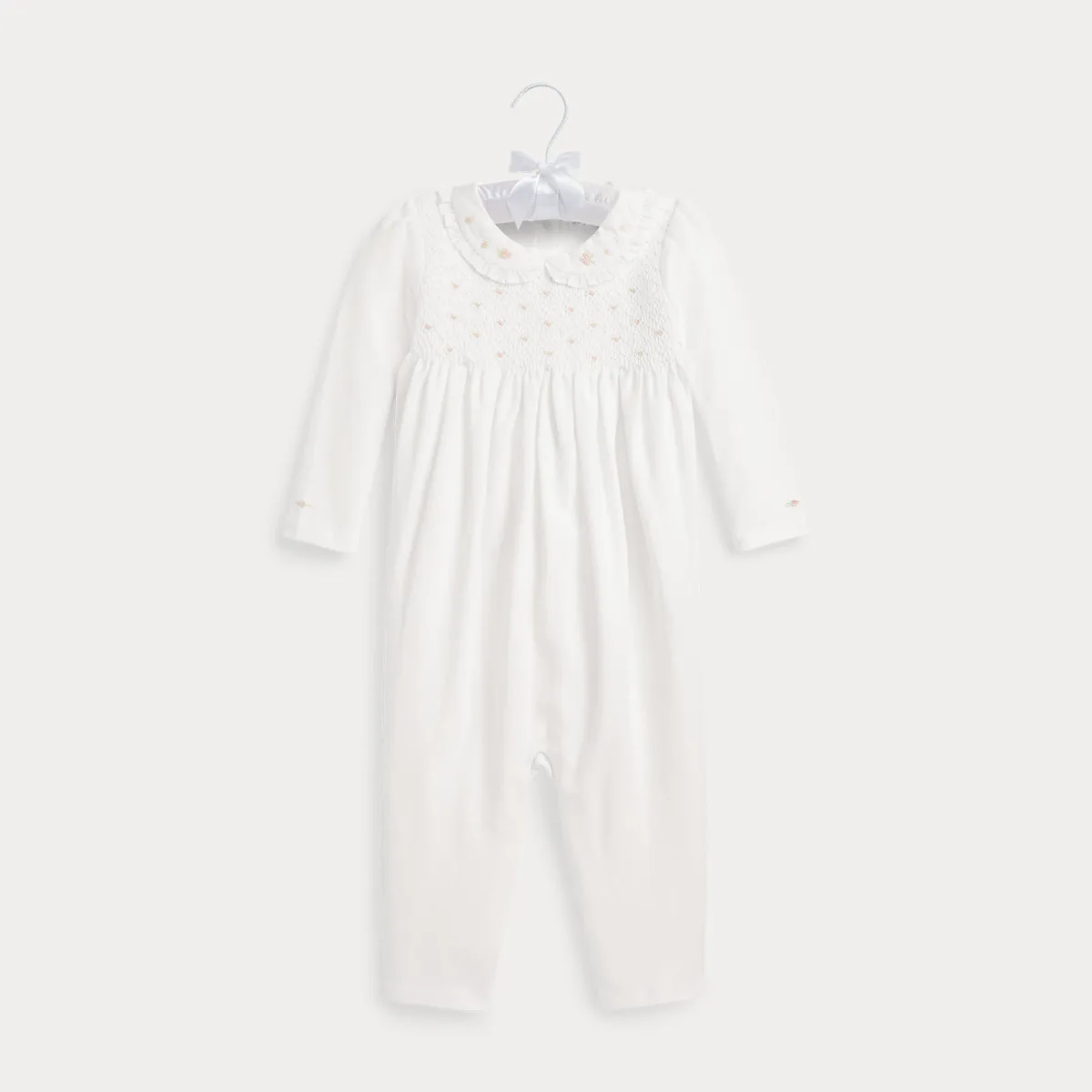 Smocked Organic Cotton Coverall by Ralph Lauren