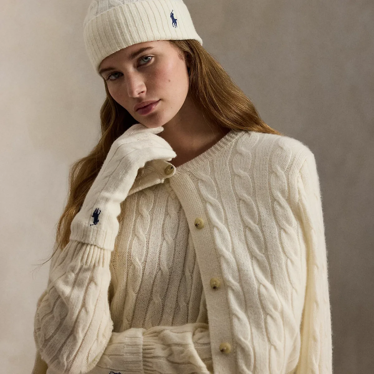 Cable-Knit Wool-Cashmere Beanie by Ralph Lauren