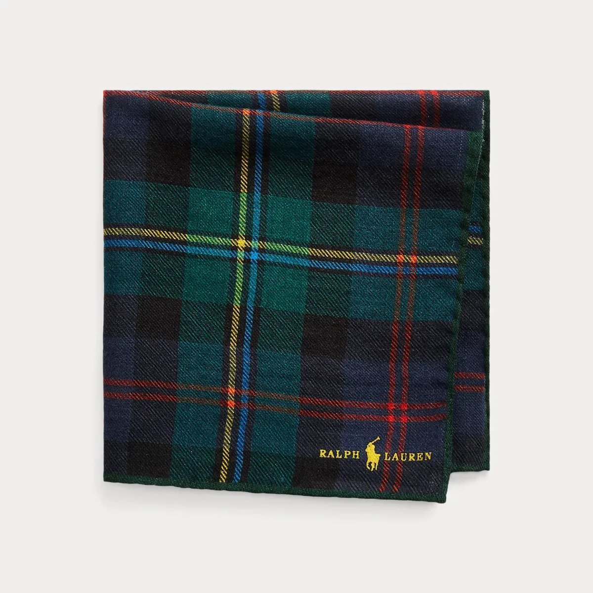 Plaid Wool Pocket Square by Ralph Lauren