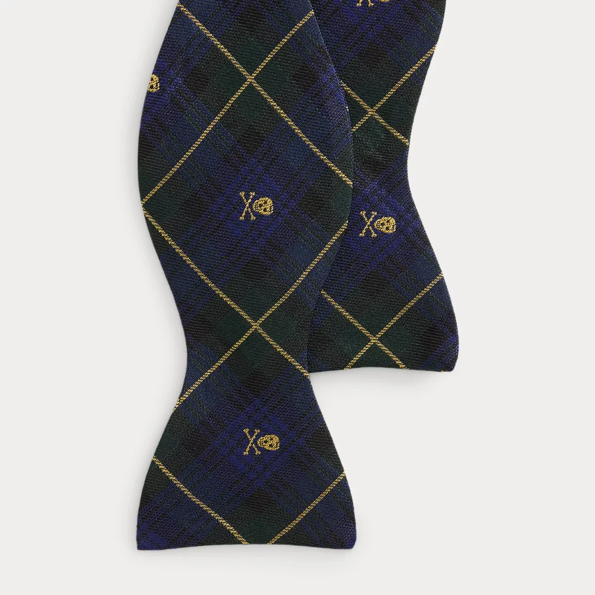Plaid Skull-and-Bones Silk Bow Tie by Ralph Lauren