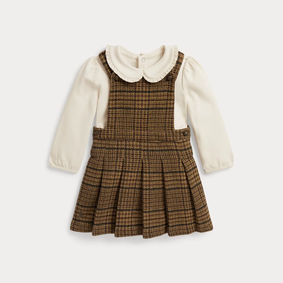 Bodysuit & Pleated Plaid Dress by Ralph Lauren