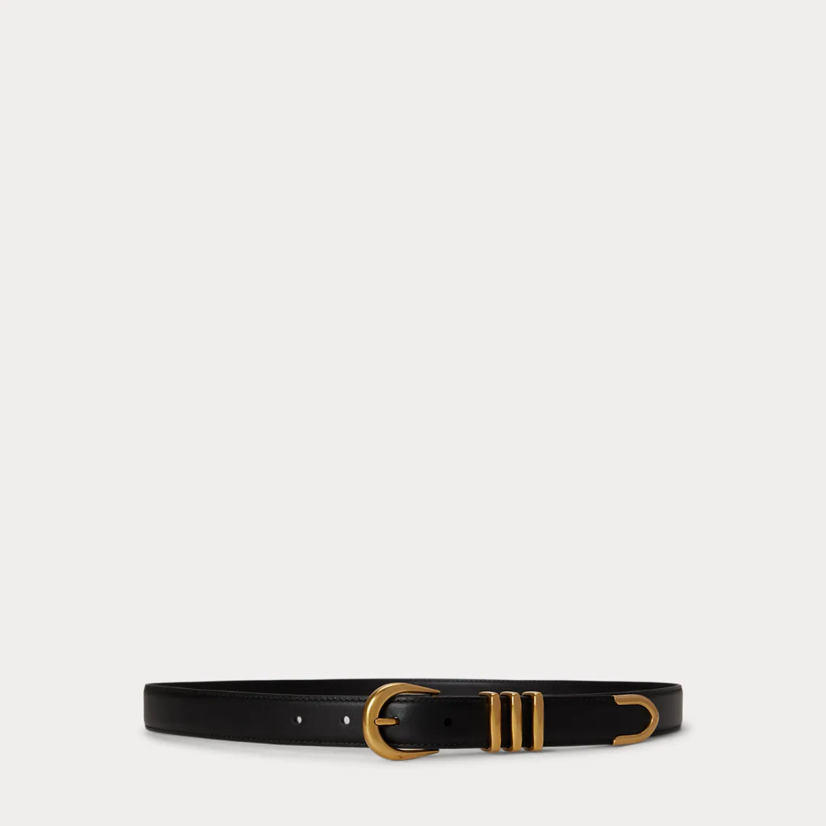 Metal-Keeper Leather Skinny Belt by Ralph Lauren