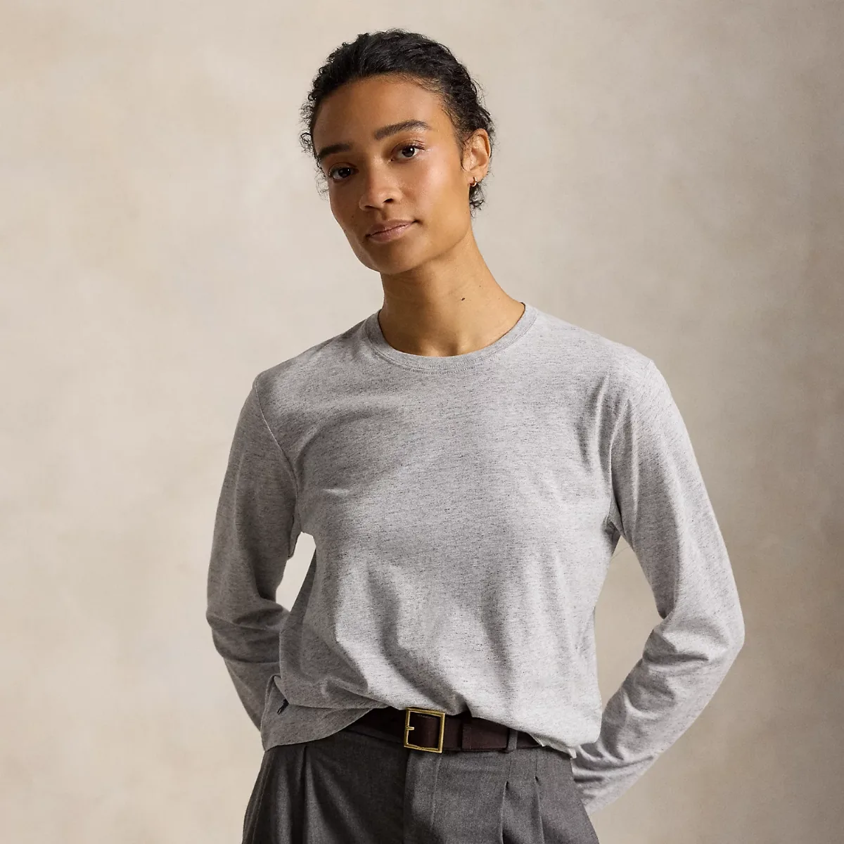 Shrunken Fit Jersey Long-Sleeve Tee by Ralph Lauren