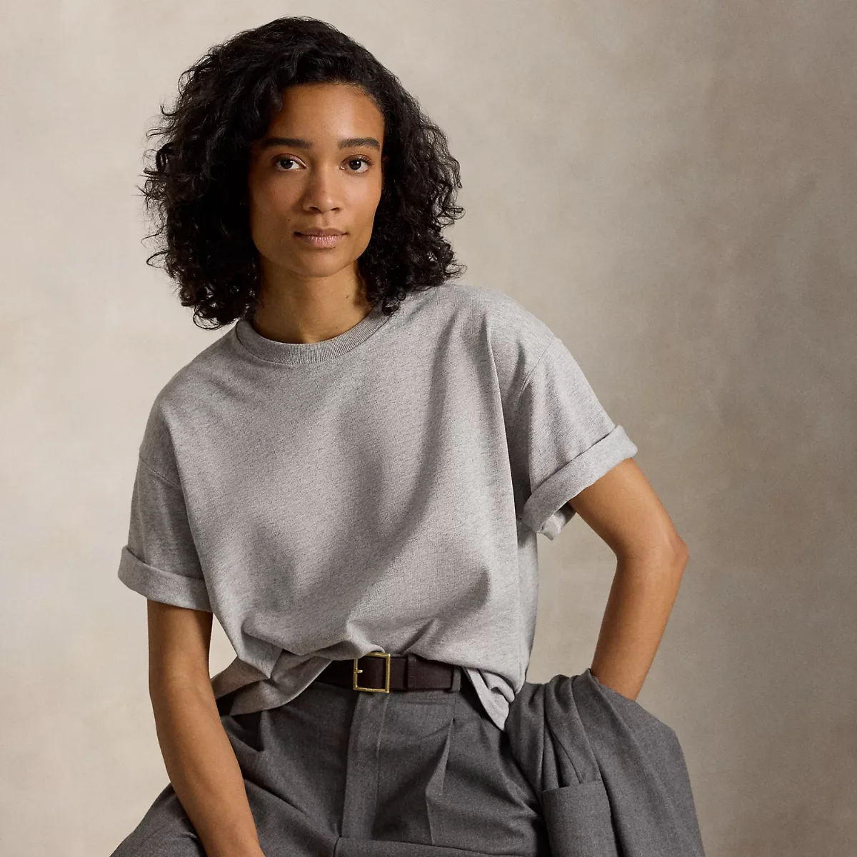 Relaxed Crop Fit Heavyweight Cotton Tee