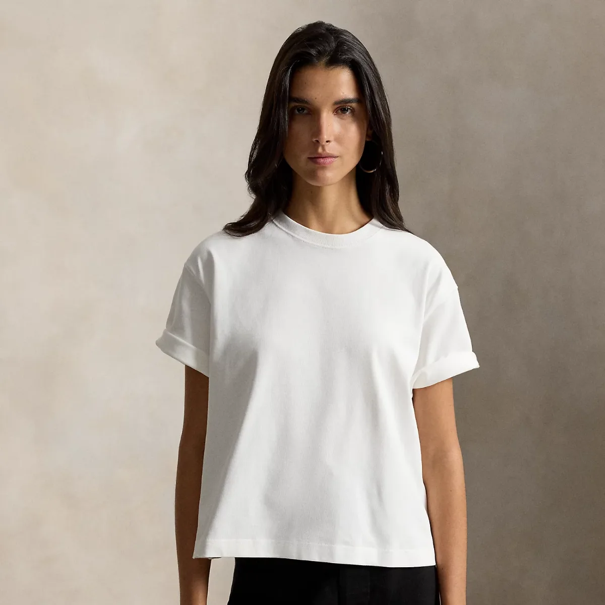 Relaxed Crop Fit Heavyweight Cotton Tee