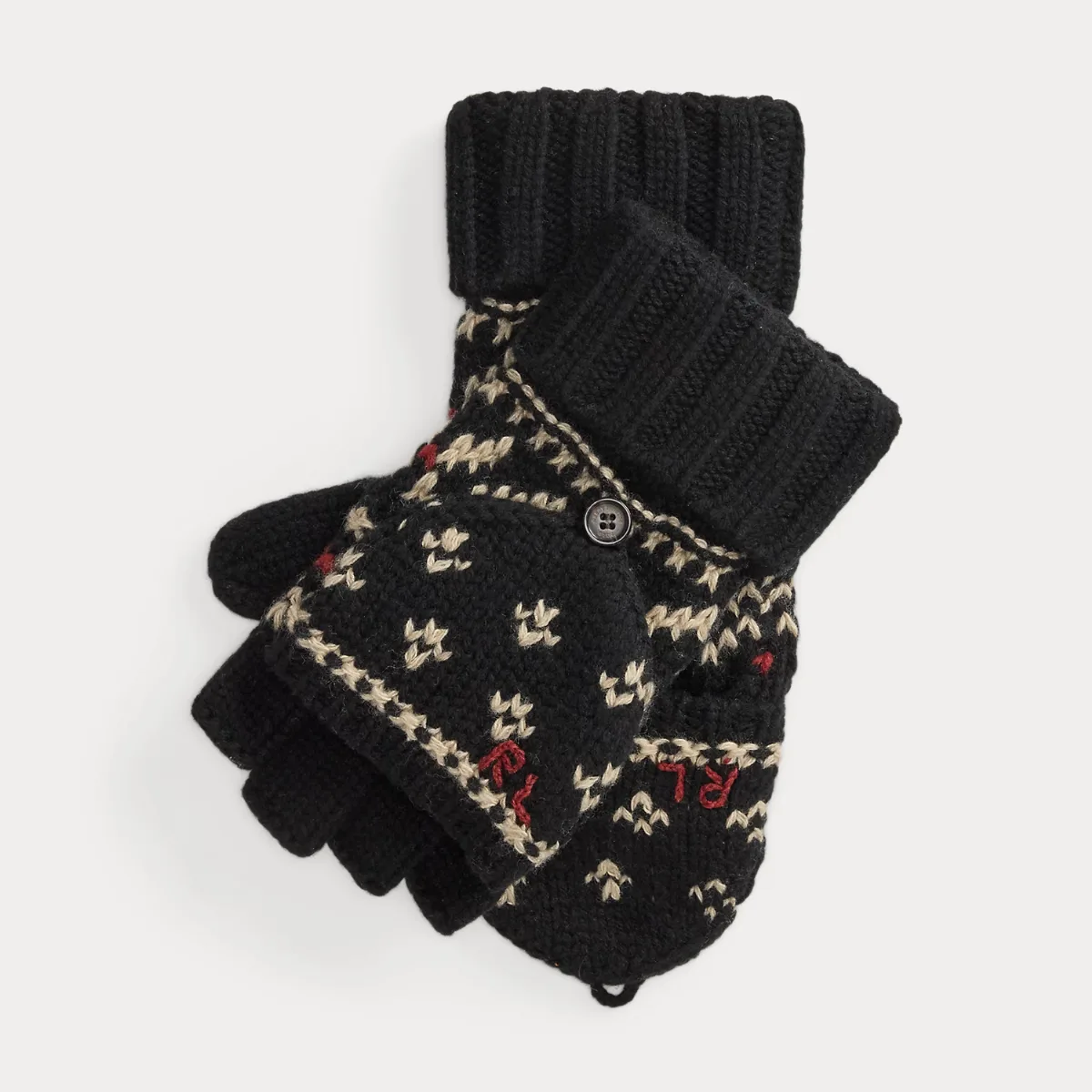 Patterned Wool-Blend Convertible Gloves by Ralph Lauren