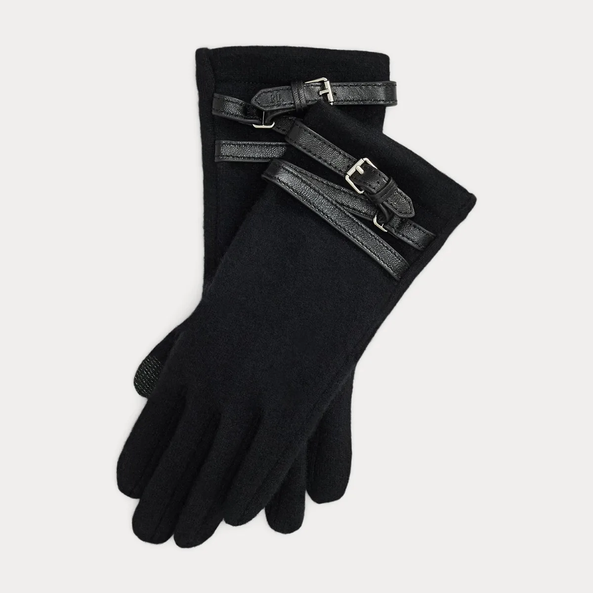 Lambskin-Trim Wool-Blend Tech Gloves
