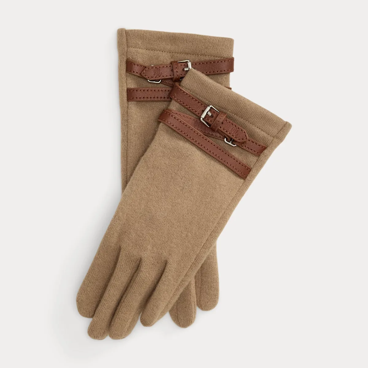 Lambskin-Trim Wool-Blend Tech Gloves