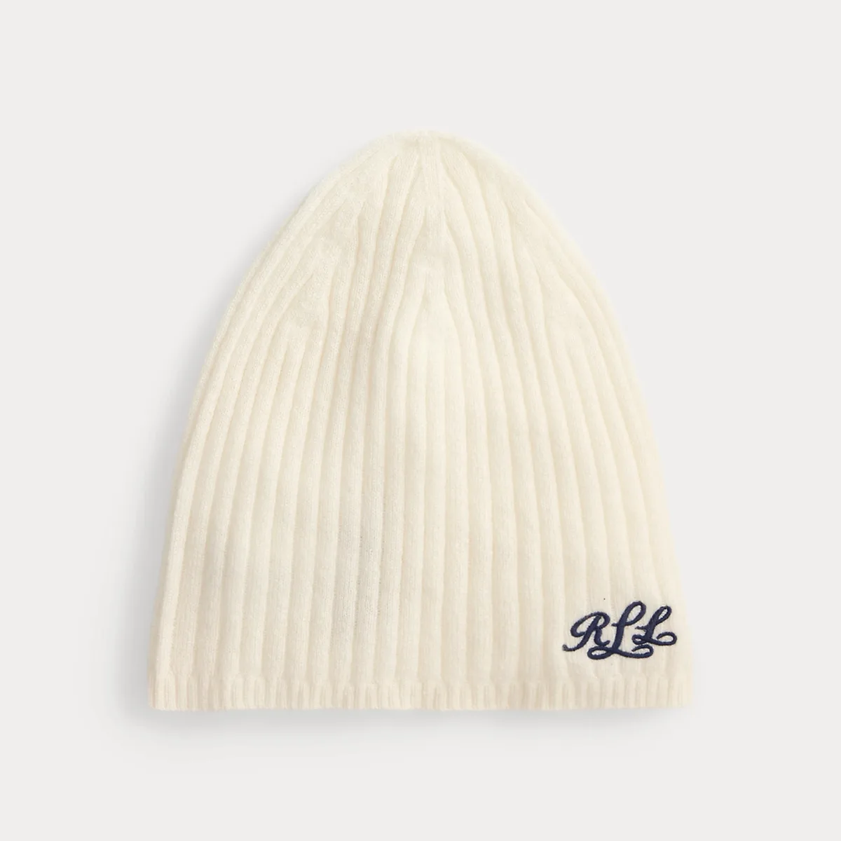 Embroidered-Logo Ribbed Cashmere Beanie by Ralph Lauren