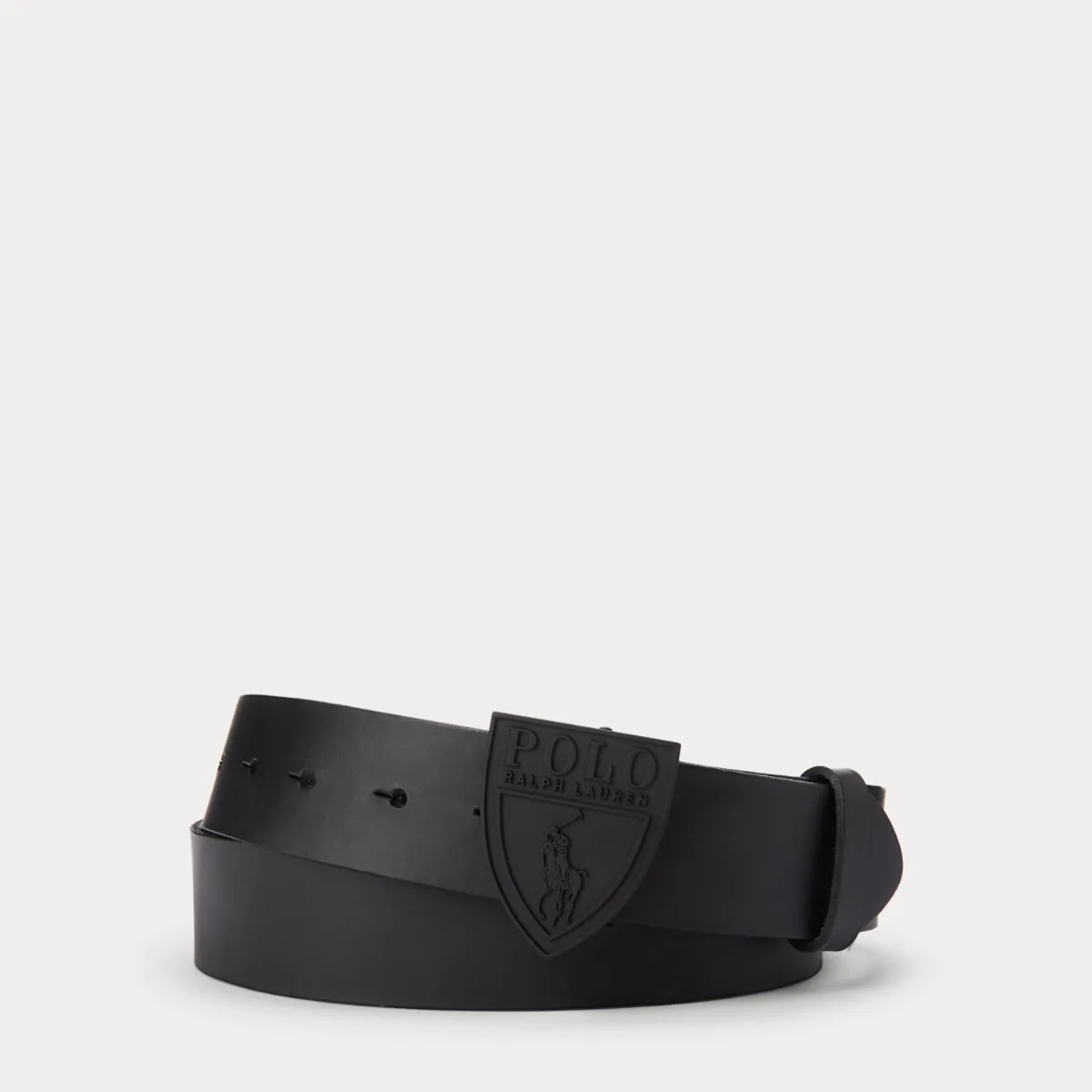 Shield-Buckle Leather Belt by Ralph Lauren