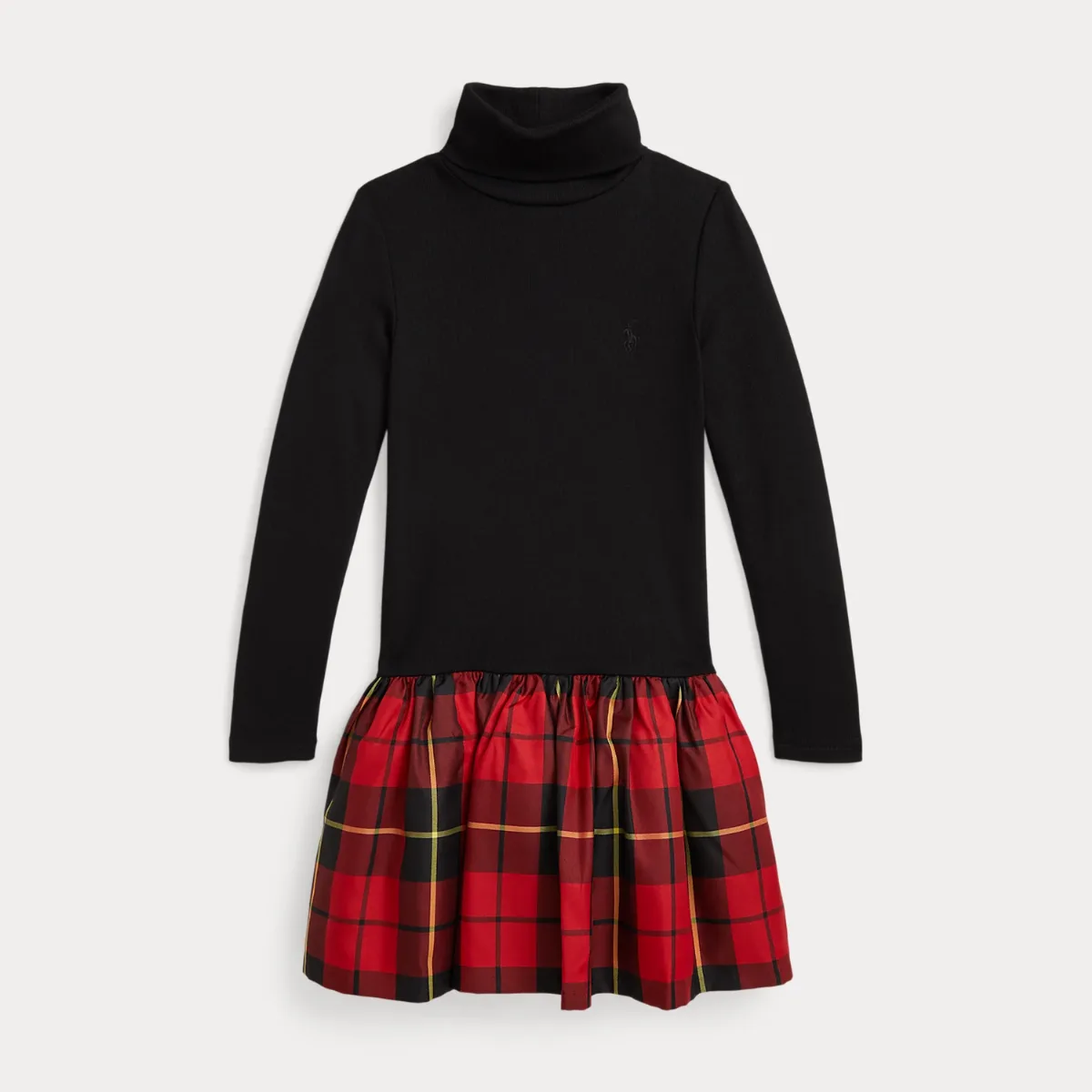 Plaid-Skirt Turtleneck Dress by Ralph Lauren