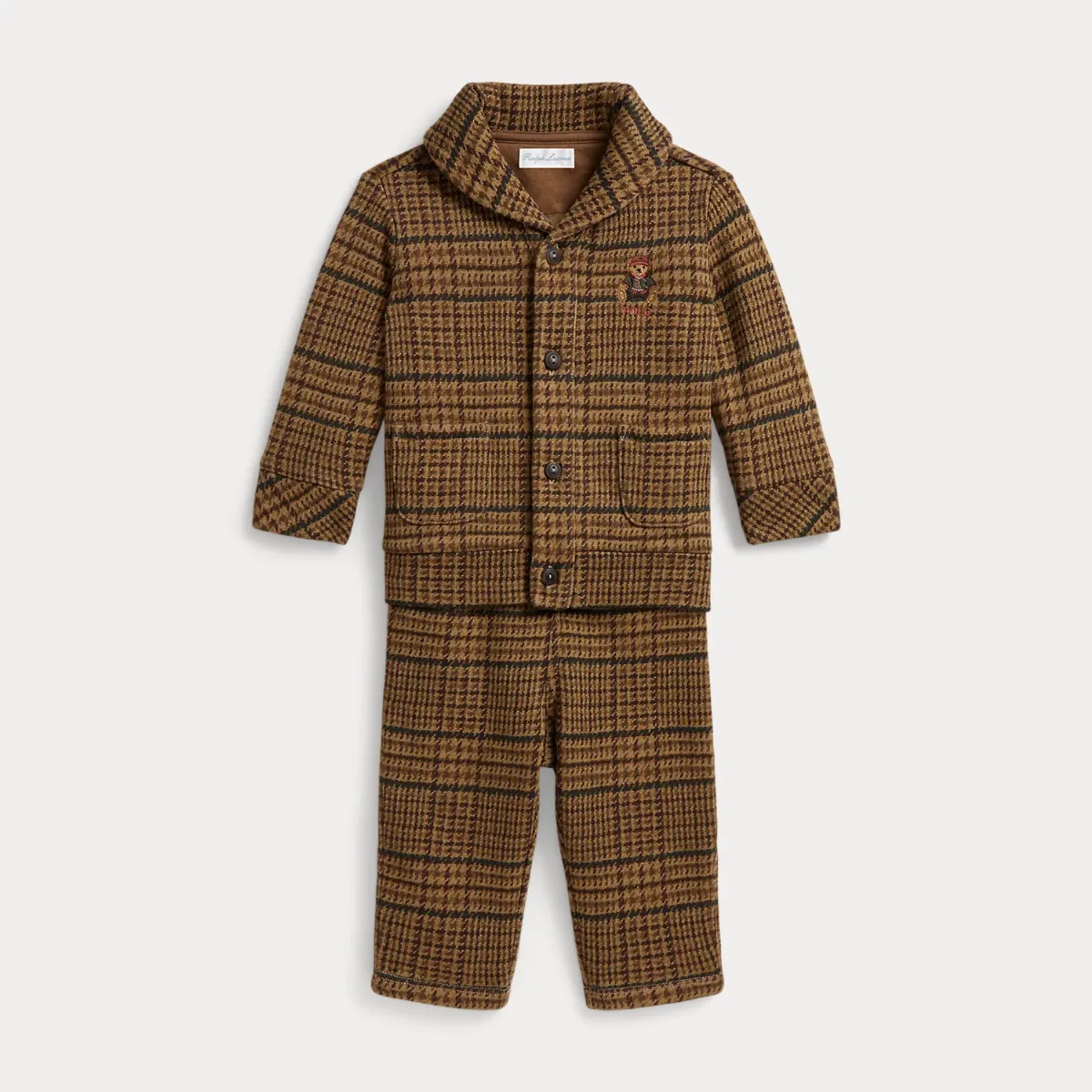 Polo Bear Tweed-Print Jacket & Pant by Ralph Lauren