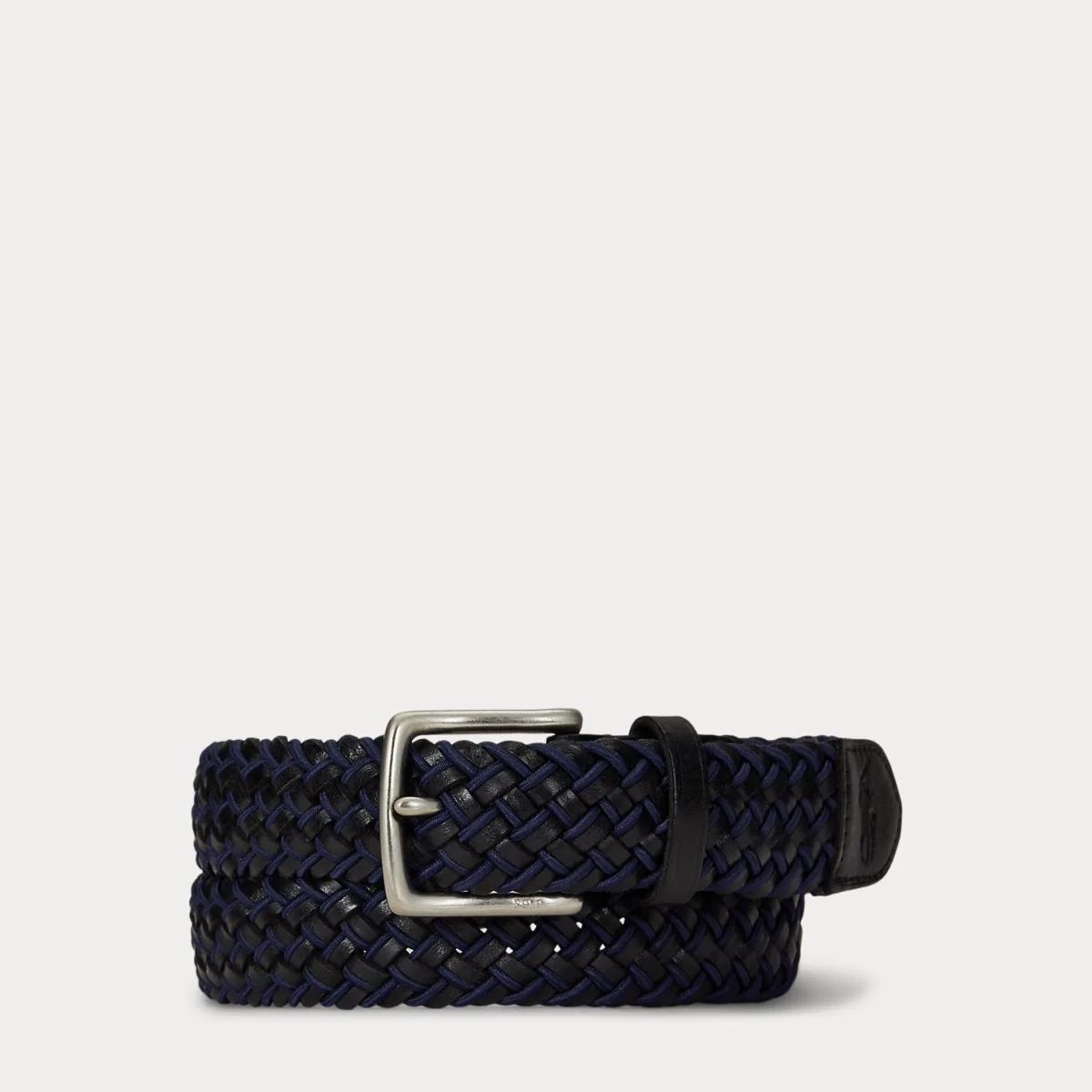 Leather & Braided Cord Woven Belt