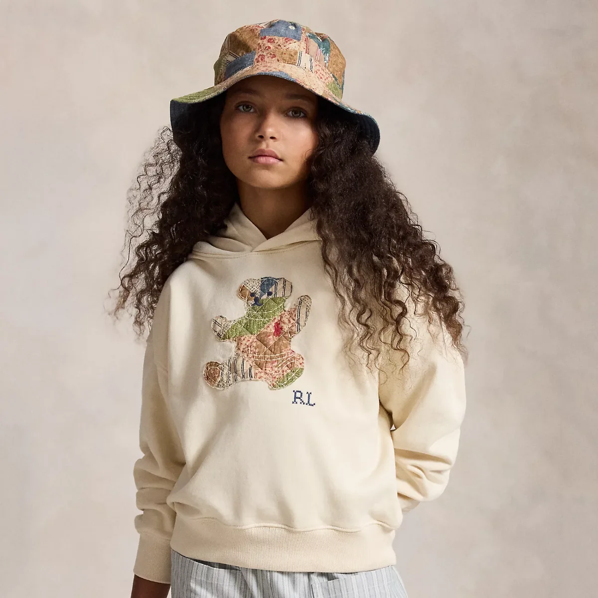 Patchwork Polo Bear French Terry Hoodie by Ralph Lauren