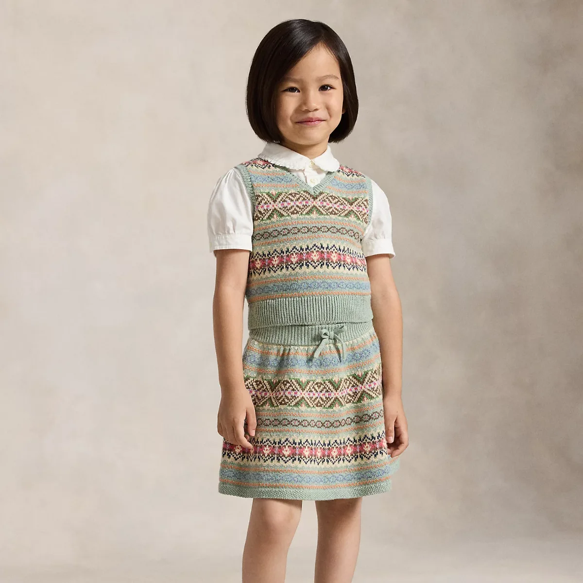 Fair Isle Cotton Sweater Vest & Skirt by Ralph Lauren