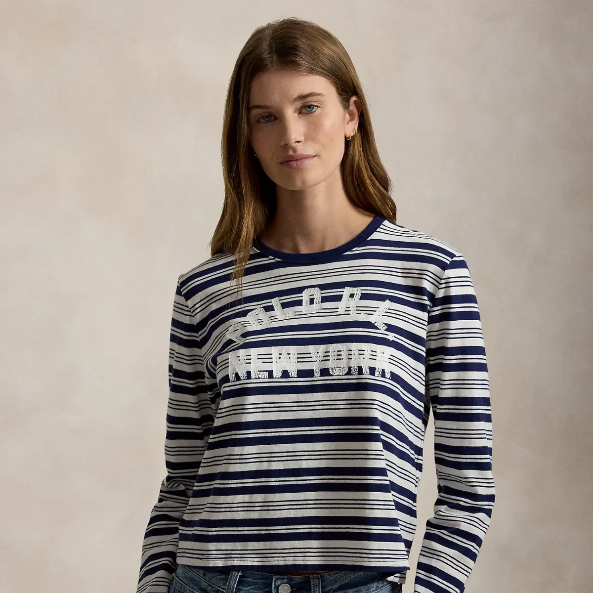 Logo Striped Jersey Long-Sleeve Tee by Ralph Lauren