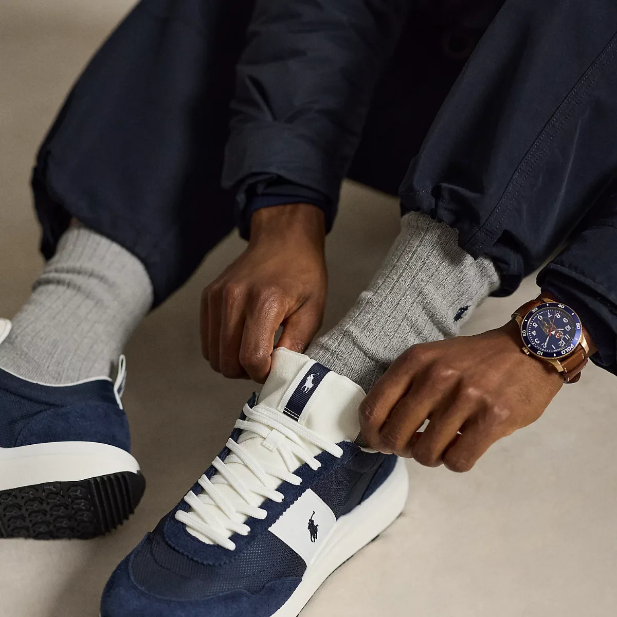 Train 89 Suede & Oxford Sneaker by Ralph Lauren
