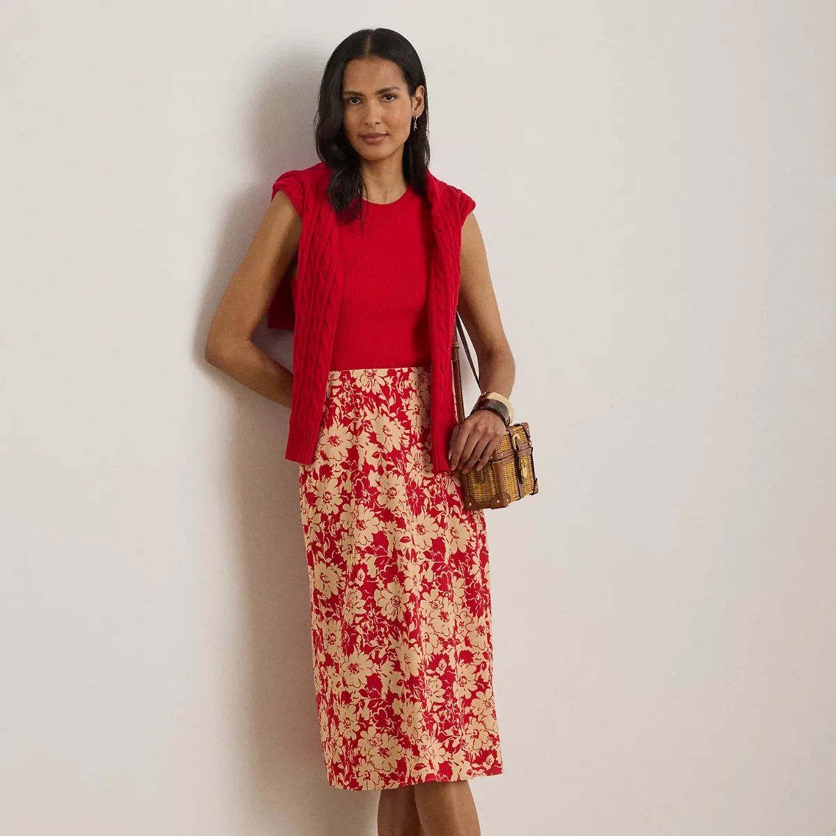Floral Crepe Midi Skirt by Ralph Lauren