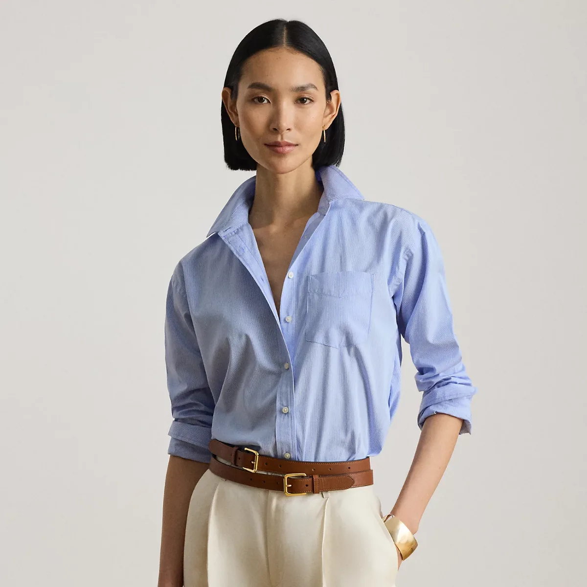 Striped Cotton Broadcloth Shirt by Ralph Lauren