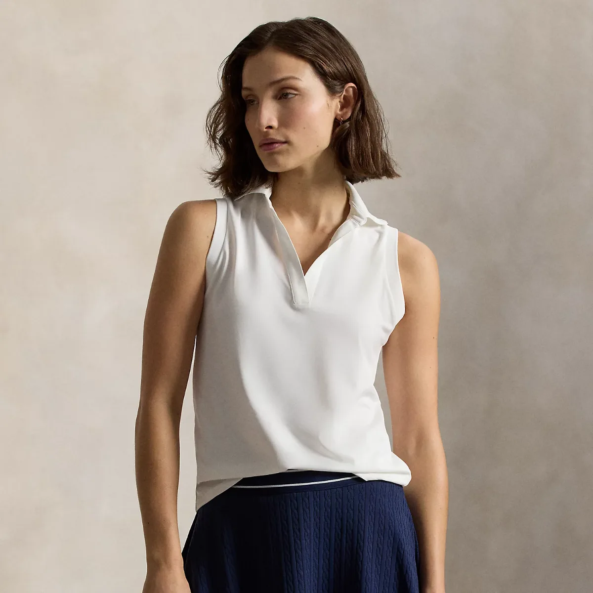 Tailored Fit Sleeveless Polo Shirt by Ralph Lauren