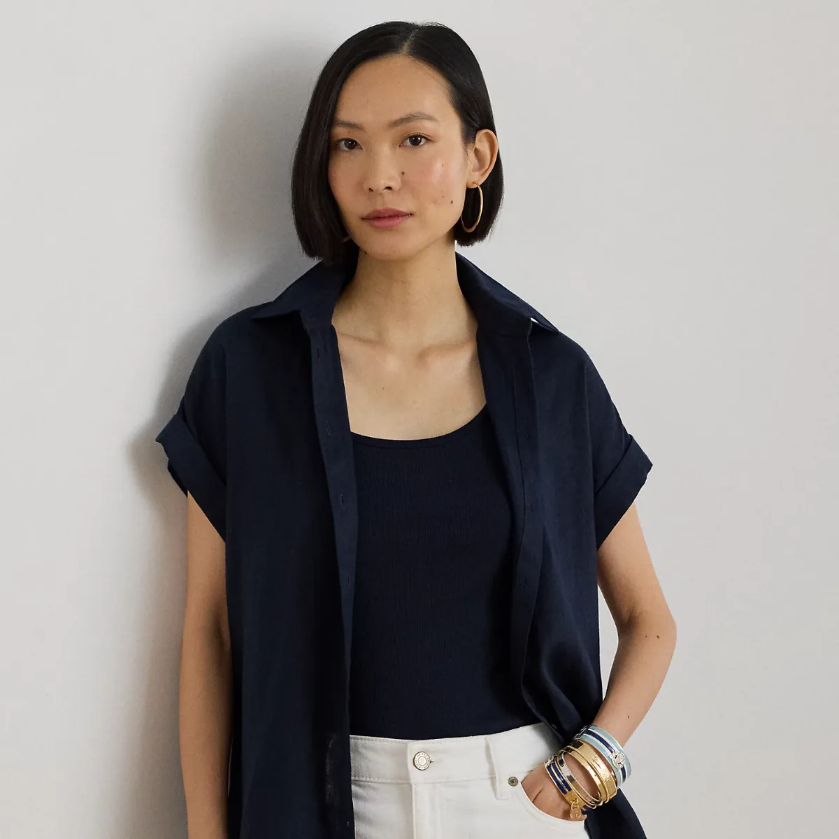 Relaxed Fit Linen Short-Sleeve Shirt by Ralph Lauren
