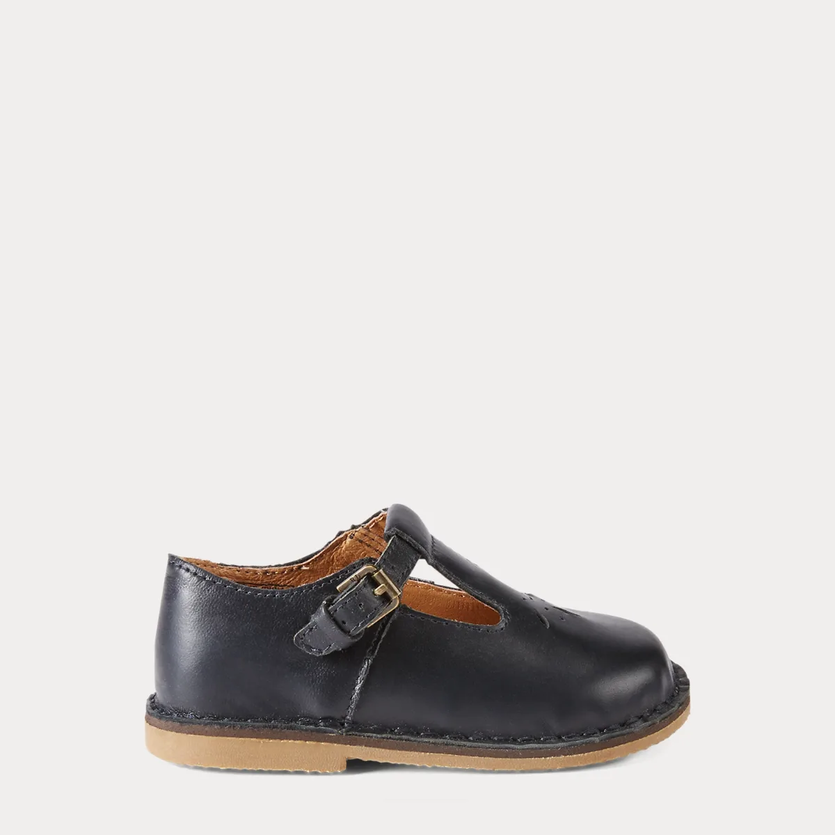 School T-Strap Leather Shoe by Ralph Lauren