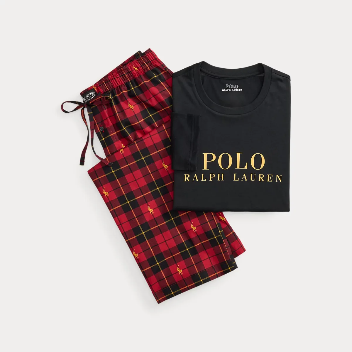 Logo & Plaid Cotton Sleep Set by Ralph Lauren