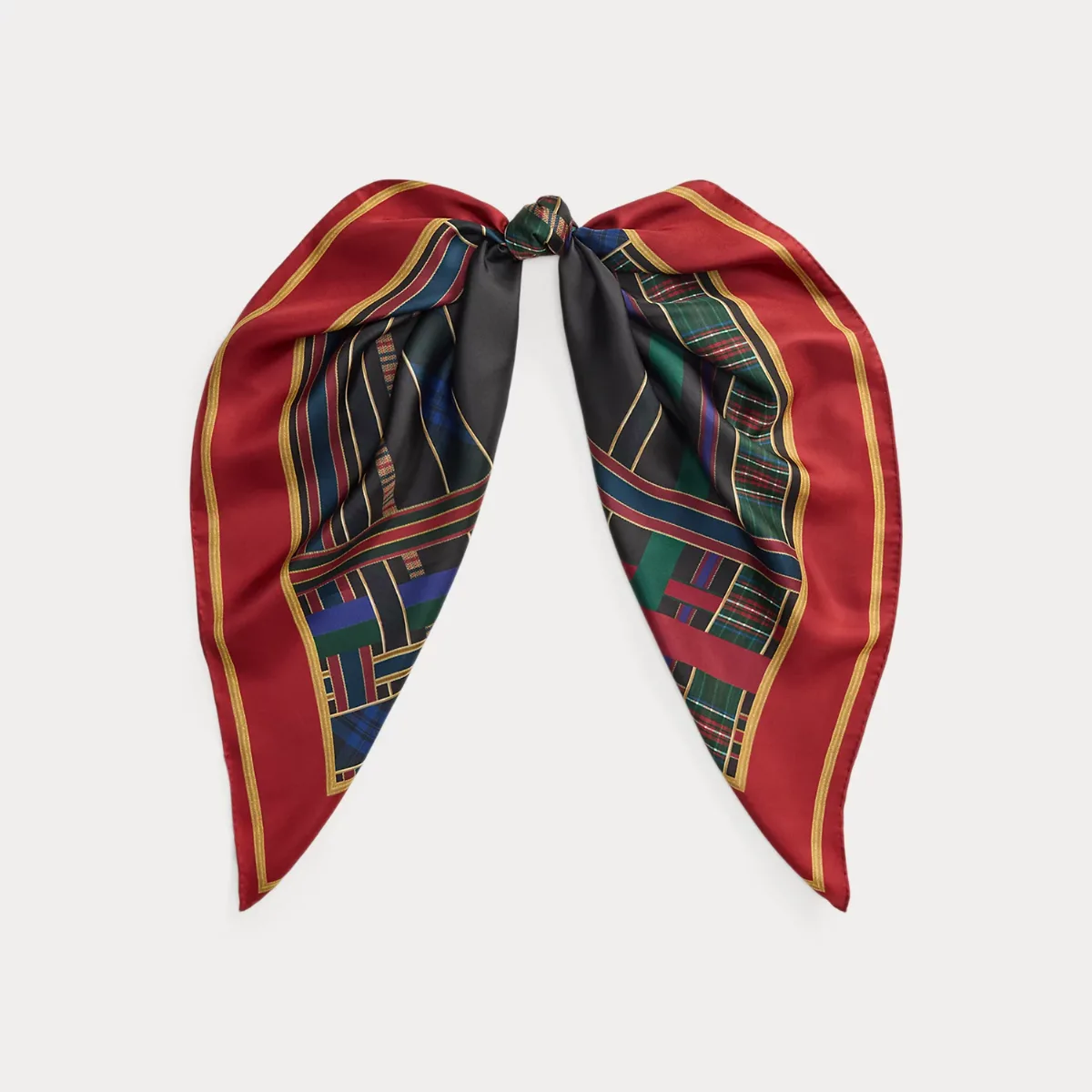 Mixed-Print Logo Silk Square Scarf by Ralph Lauren