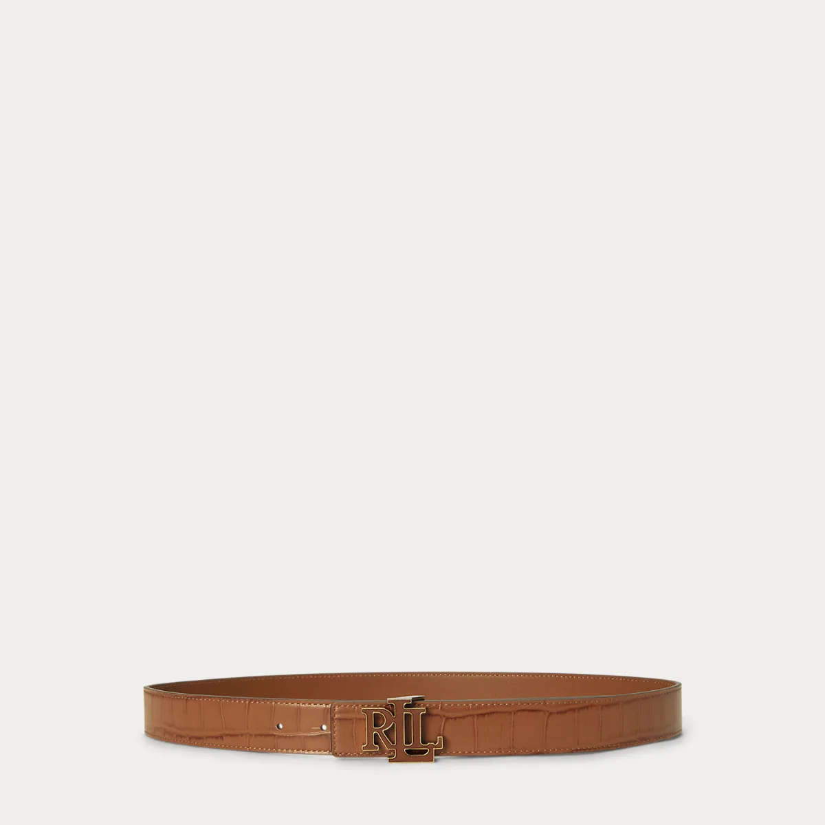 Logo Reversible Croc-Embossed Belt