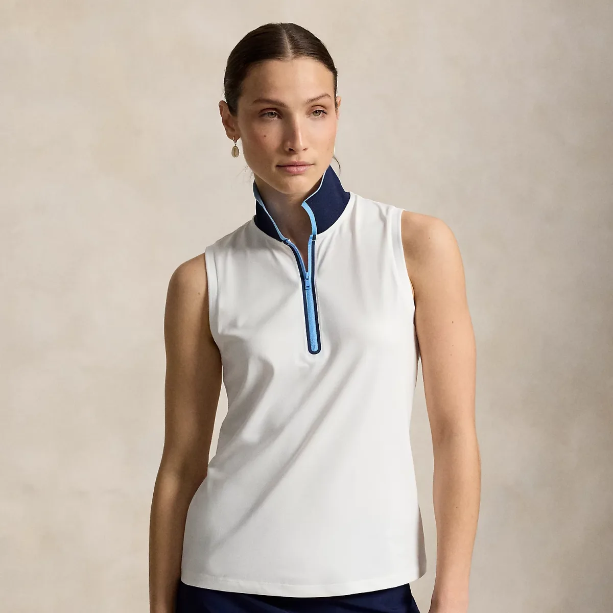 Sleeveless Quarter-Zip Polo Shirt by Ralph Lauren