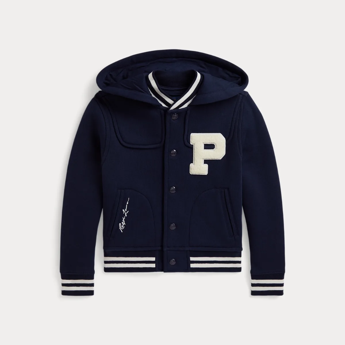 Fleece Hooded Letter Jacket by Ralph Lauren