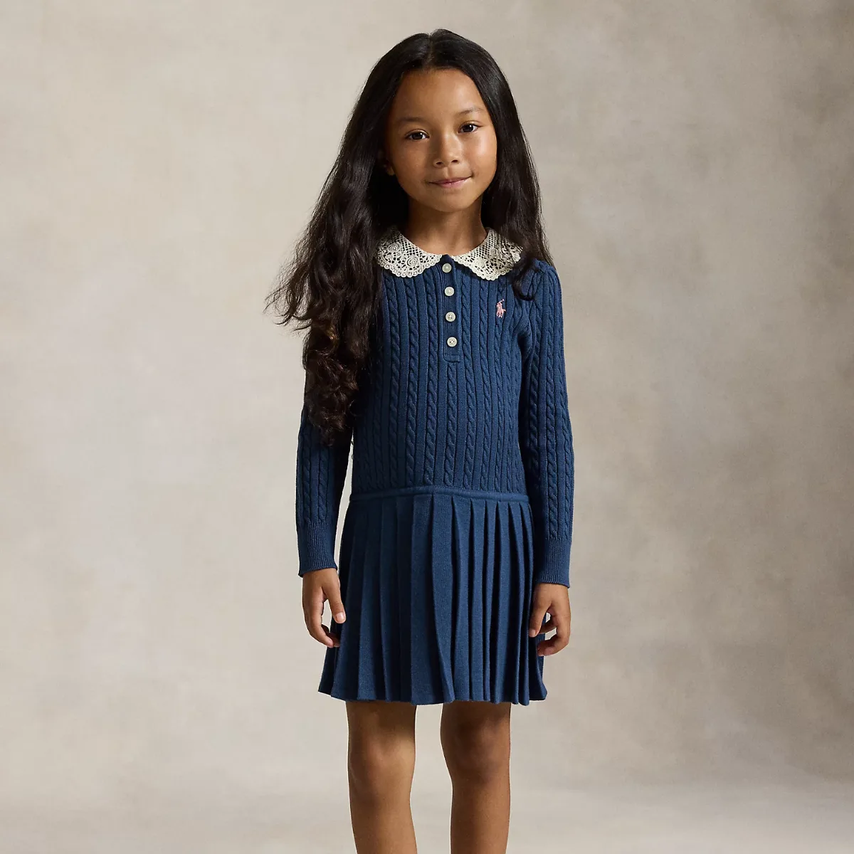 Mini-Cable Cotton Polo Dress by Ralph Lauren