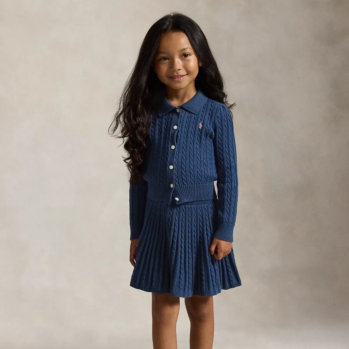 Cotton Polo Cardigan & Skirt Set by Ralph Lauren