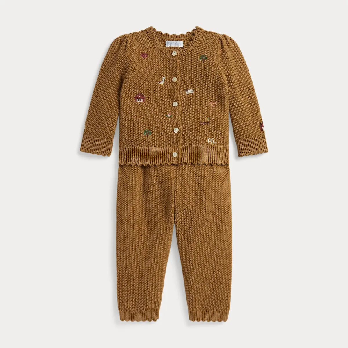 Embroidered Cotton Cardigan & Pant by Ralph Lauren
