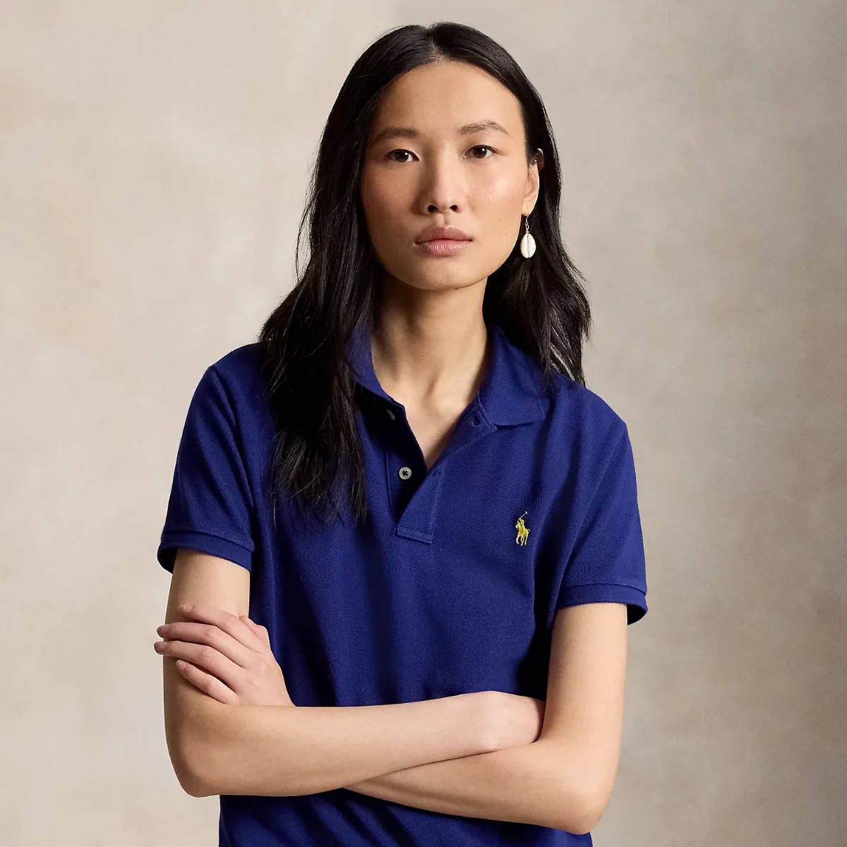 The Iconic Classic Fit Mesh Polo Shirt by Ralph Lauren