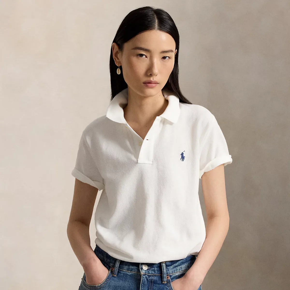 The Iconic Classic Fit Mesh Polo Shirt by Ralph Lauren