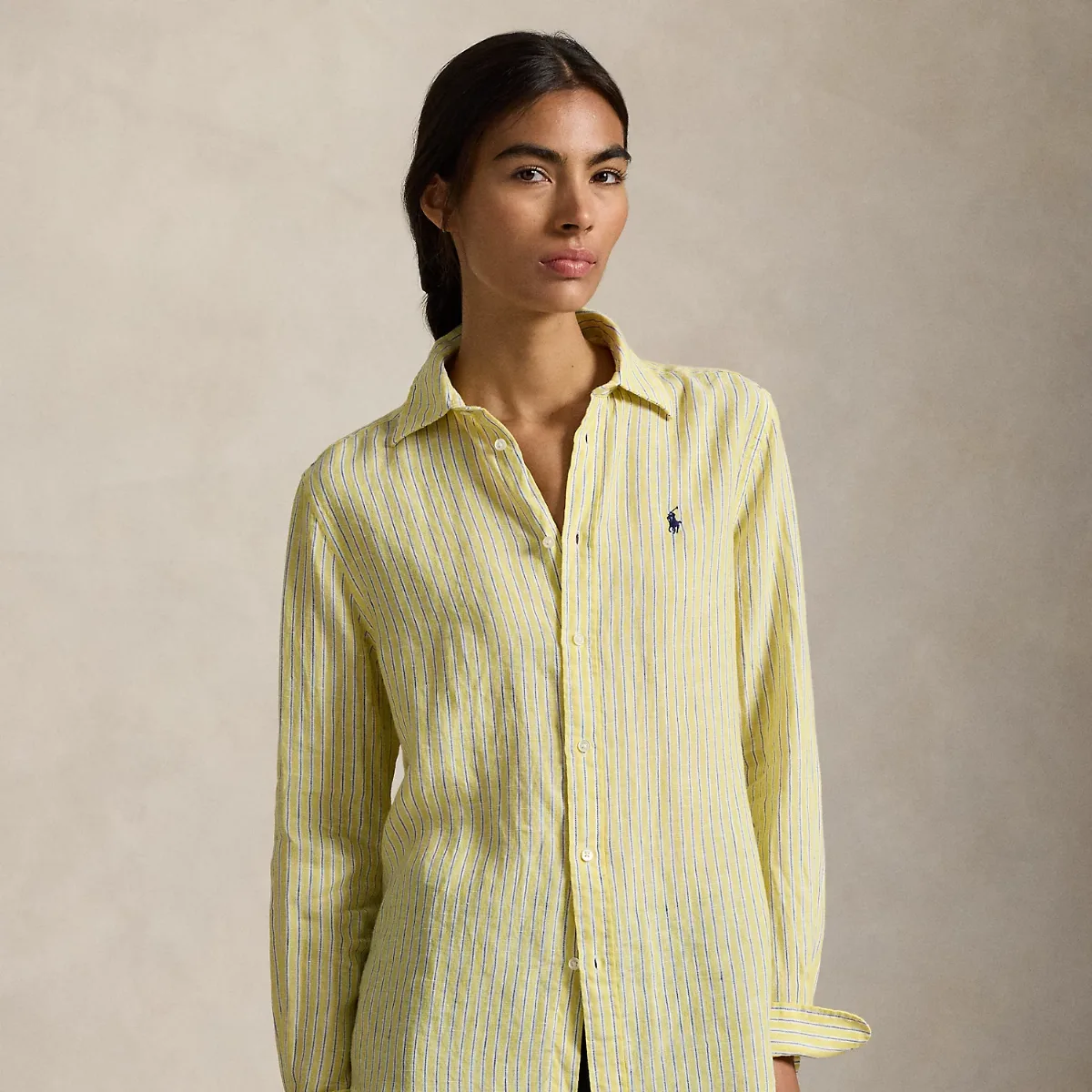 Classic Fit Striped Linen Shirt by Ralph Lauren