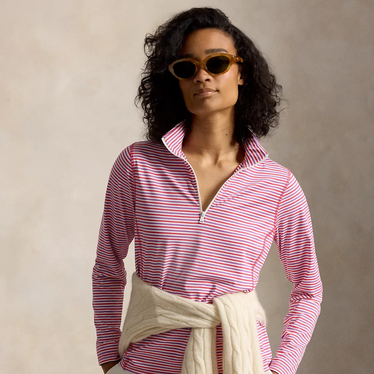 Striped Performance Quarter-Zip by Ralph Lauren