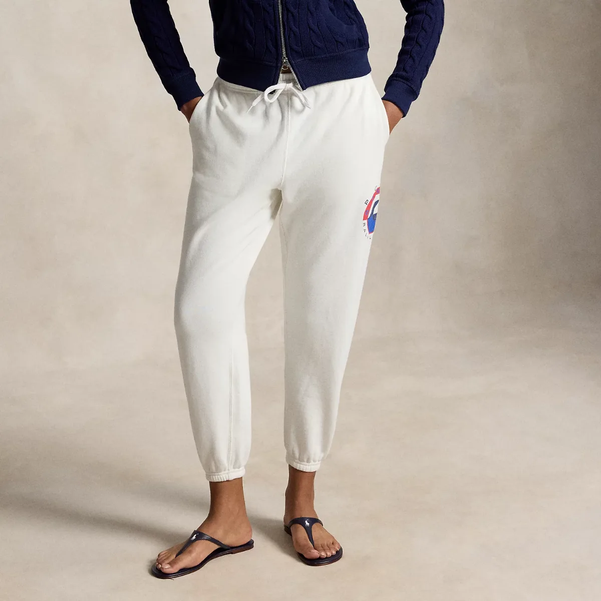 Wave-Logo Lightweight Fleece Sweatpant by Ralph Lauren