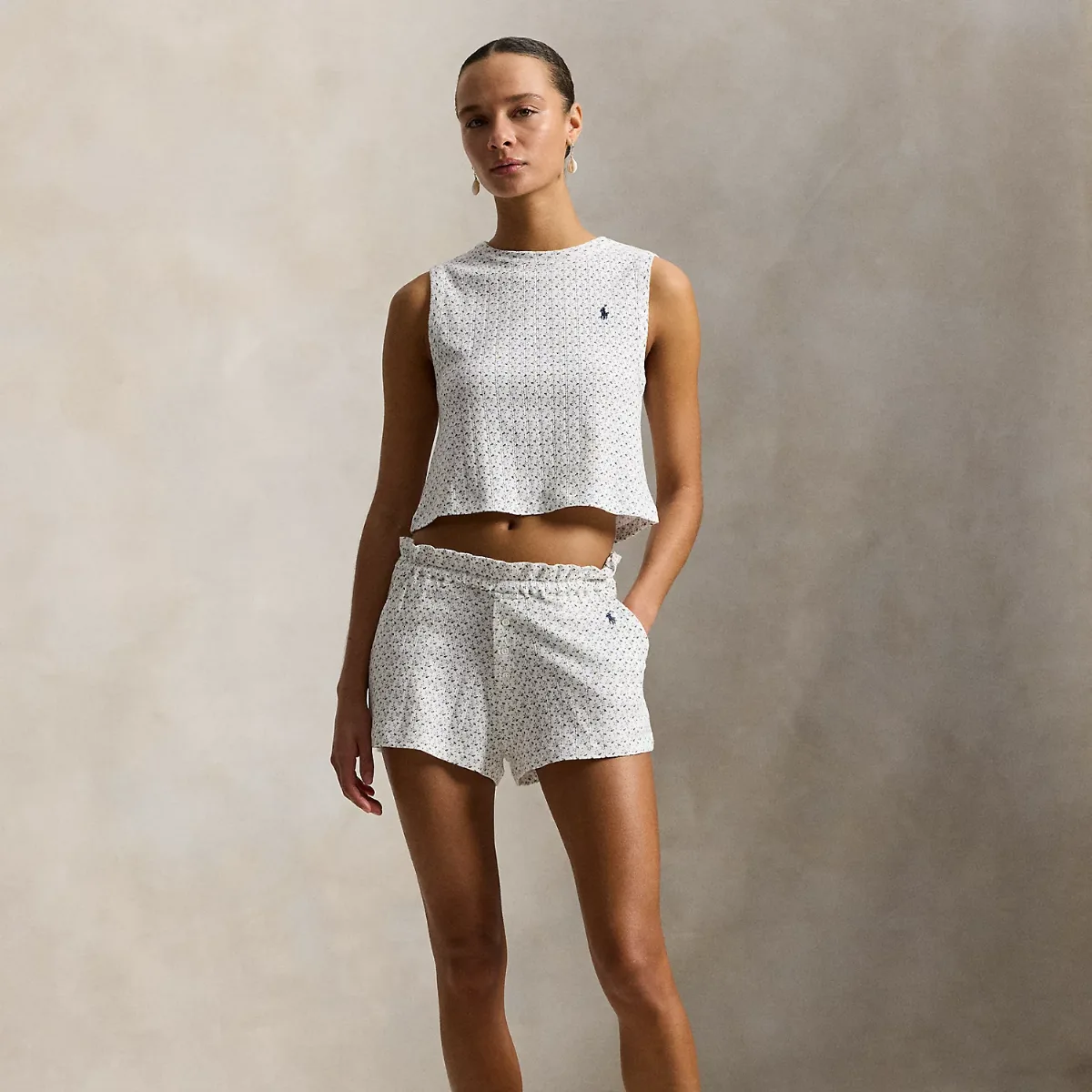 Pointelle Cotton Top & Short Sleep Set by Ralph Lauren